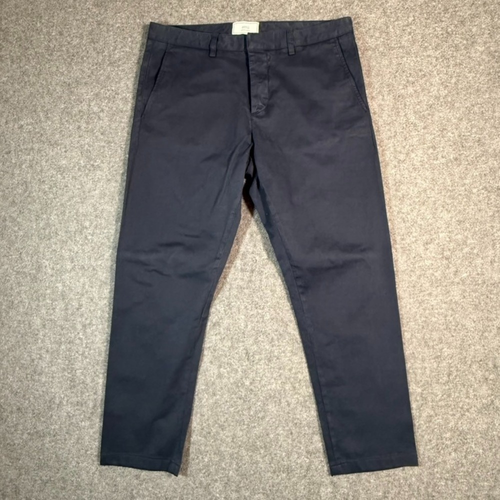 AMI Alexandre Mattiussi Men's Navy Blue Flat Front Chinos Size M‎ Fits 32x28 Lux